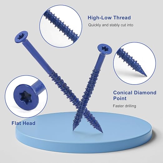 CHENGFIX Concrete Screws Kit, 5 Sizes, Flat Head, Torx Drive, - Image 2