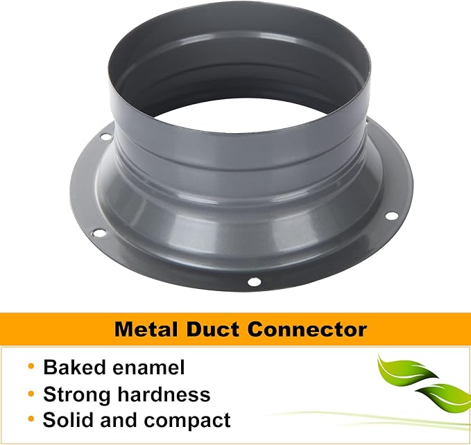 4 PCS 4 Inch Duct Connector Flange Inlet Fitting Metal Straight Pipe Flange - Image 5