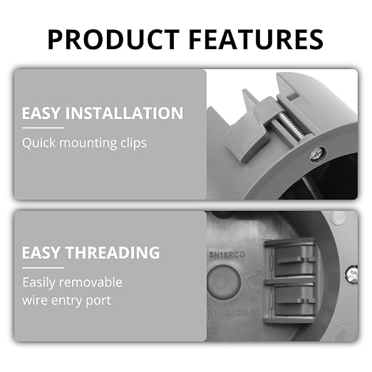 Round 18 Cu.in. PVC Old Work Round Electrical Ceiling Box, Fire Rated - Image 4
