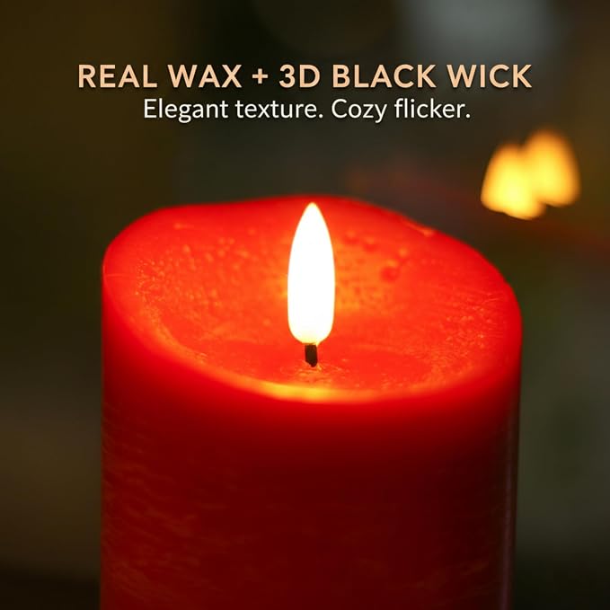 ANGELLOONG Red Candles, Flickering Flameless Candles - Image 5