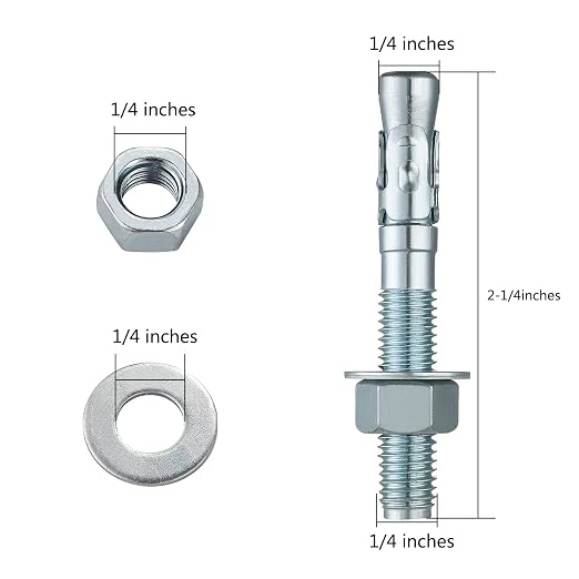 Wensilon 1/4x2-1/4 100Pcs Inch Standard Fasteners - Image 2