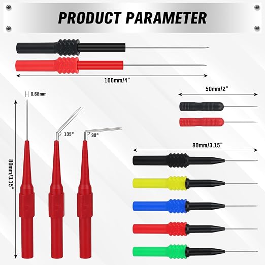 SWANLAKE 43-Piece Back Probe Kit, 30A Multi-Angle Test Probe, 4mm Banana Plug - Image 2