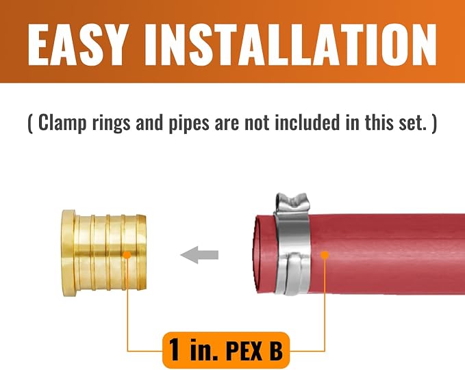 2-Pack 1 Inch PEX Plug End Cap Fittings | Brass - Image 4
