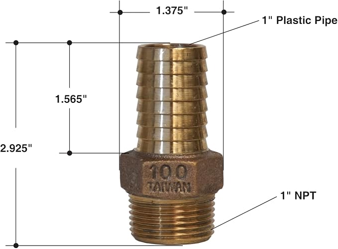 MFG No-Lead Bronze Adapter Inch Brass Male Adapter, Connects Submersible Pumps - Image 4