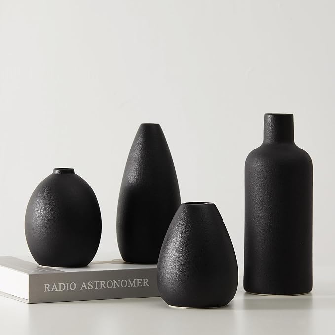 CEMABT Black Ceramic Vase Set by CEMABT