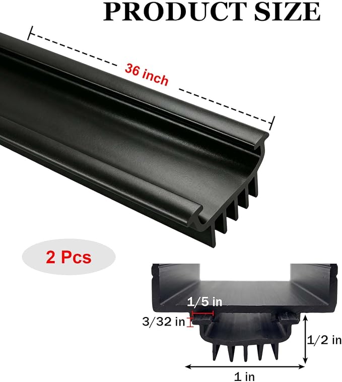 U Shaped Door Bottom Sweep, Storm Under Door Sweeps Insert Strip - Image 2