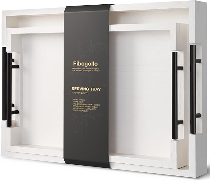 Fibogollo Set of 2 Bamboo Serving Trays by Fibogollo