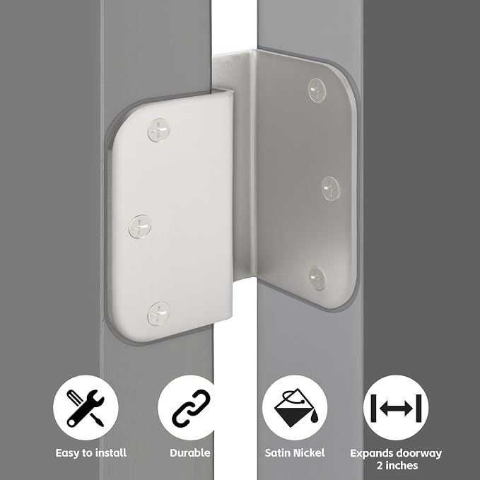 12 Pack Offset Hinges 3.5 Inch Satin Nickel Swing Clear Offset Door Hinge - Image 4