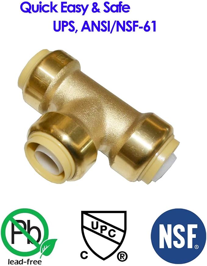 1" Pex fitting Push Fit Plumbing Tee, Push-to-Connect Plumbing Fittings - Image 5