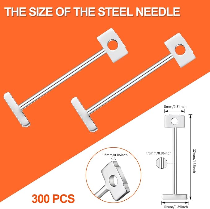 300pcs 1/16" Replacement Steel Needles - Image 2