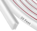 20 Feet Rubber Weather Stripping Door Seal Strip, Self-Adhesive Backing D-Shape by Fingwerk