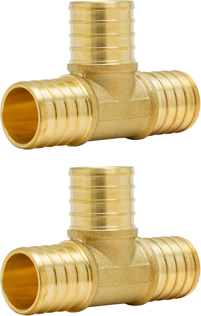 2-Pack 1 Inch PEX Tee Fittings | Brass by SUNGATOR