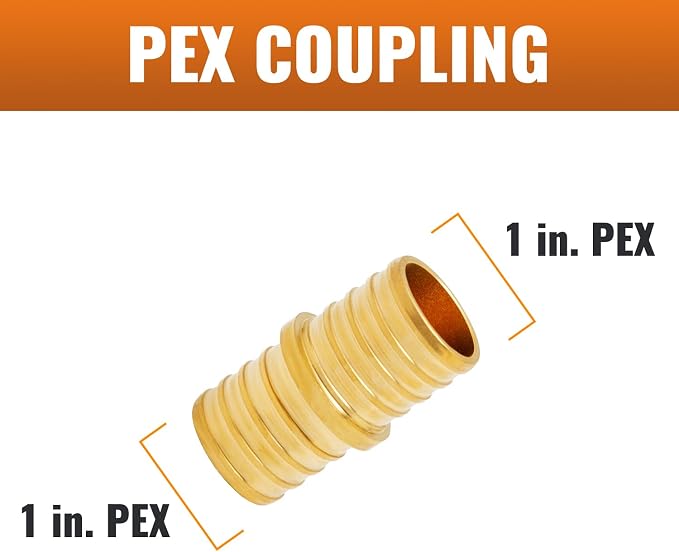 12-Pack 1 Inch PEX Coupling | Brass - Image 2
