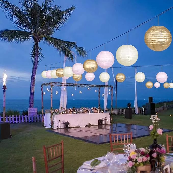 Paper Lanterns Decorative, Round Hanging Paper Lanterns Decorations - Image 5