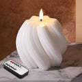White Swirl Flameless Candle by Girimax