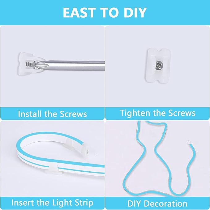 Lamomo LED Neon Lights, 16.4ft Ice Blue LED Strip Light, 12V 0.39In/Cut - Image 6