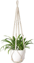 Mkono Macrame Plant Hanger Indoor 35 Inch Hanging Planter Basket Ivory 1Pc | by Mkono