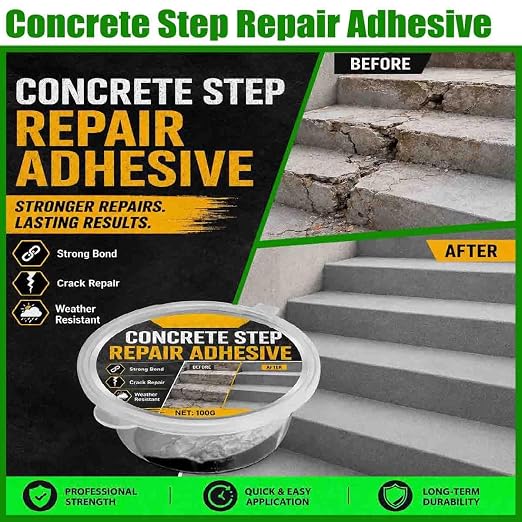 Concrete Step Repair Adhesive, Concrete Crack Filler Outdoor 100g，2pcs | Heavy - Image 2