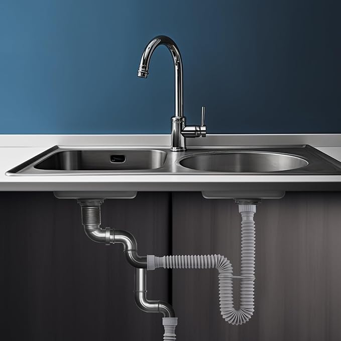 Sink Drain Pipe, Flexible Sink P-Trap Pipe - Image 7