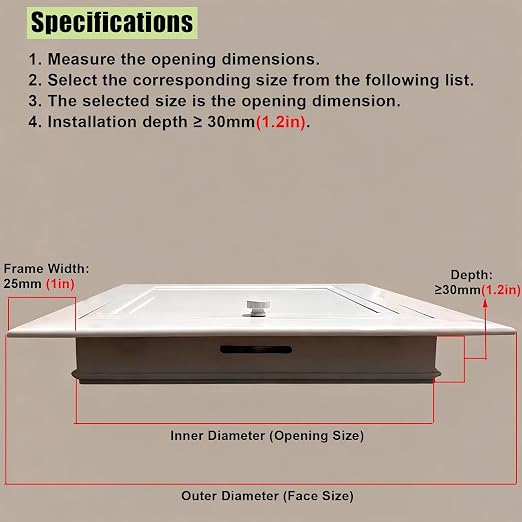 20x20, 20x40 White Aluminum Access Panel Door - Image 5