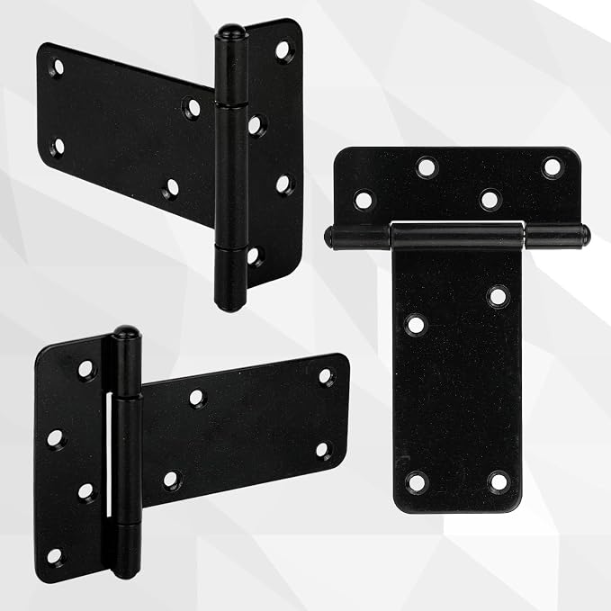 4 Pack 5 in T-Strap Heavy Duty Gate Hinges 260 Lbs Capacity, Barn Door - Image 5