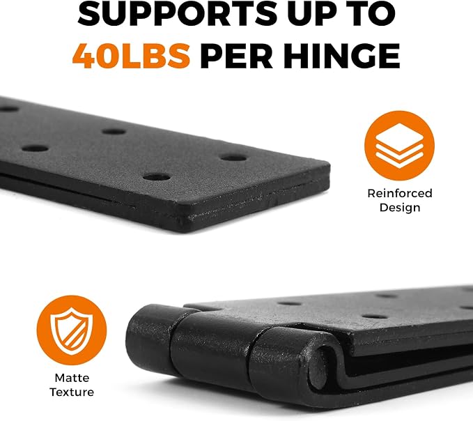 Fence Hinges for Outdoor Wood Gates Heavy Duty, 270°Solid Folding Butt Hinges - Image 5