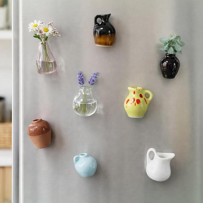 Cute Mini Ceramic Vase Magnets for Fridge, Funny Small Plant Magnets, Tiny 3D - Image 3