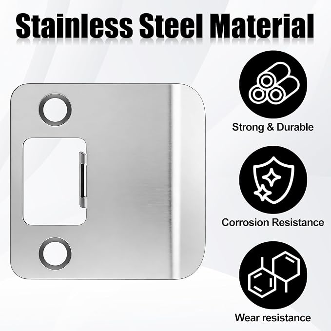 2 Pack Extended Strike Plate Round Corner, 2 X 2.25 Inch, 2-1/4" x 1-1/2" - Image 3