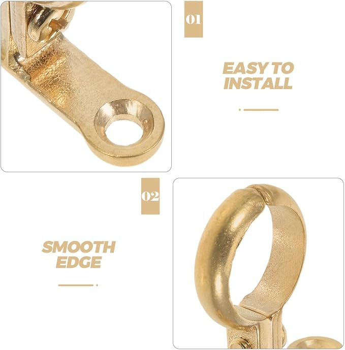 Hemobllo 22mm Heavy Duty Brass Pipe Clamp, 2-Hole Rigid Strap U-Bracket - Image 6