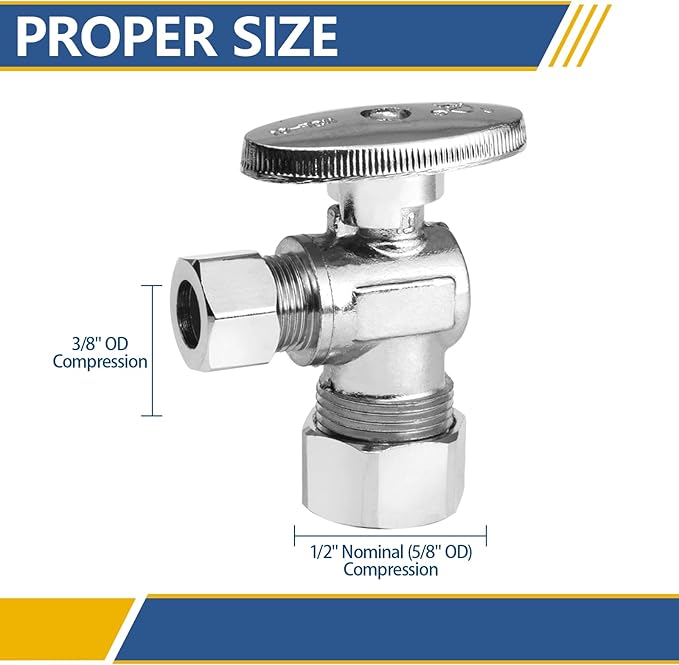4 Pack GUOFIS Angle Compression Stop Valve, 1/4 Turn Water Shut Off Valve | - Image 2