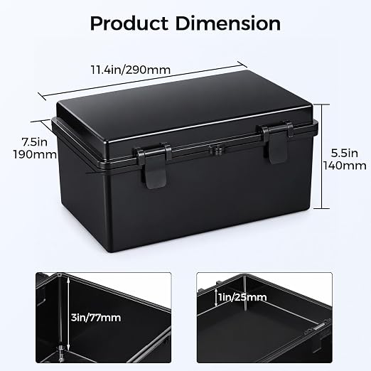 Junction Box IP67 Waterproof Electrical Box Outdoor ABS Plastic Hinged Shell - Image 3