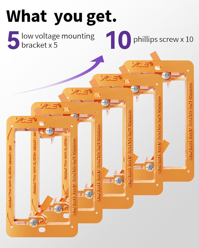 VCELINK Low Voltage Mounting Bracket, Flush Low Voltage Box, Flush Mount - Image 9