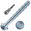 Wensilon 1/4" x 2" Zinc Plated Large Diameter Concrete Screw Actual Thickness by Wensilon