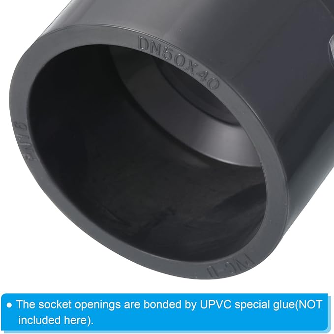 PATIKIL PVC Reducer Pipe Fitting 50mmx63mm ID Socket, Straight Coupling Adapter - Image 5