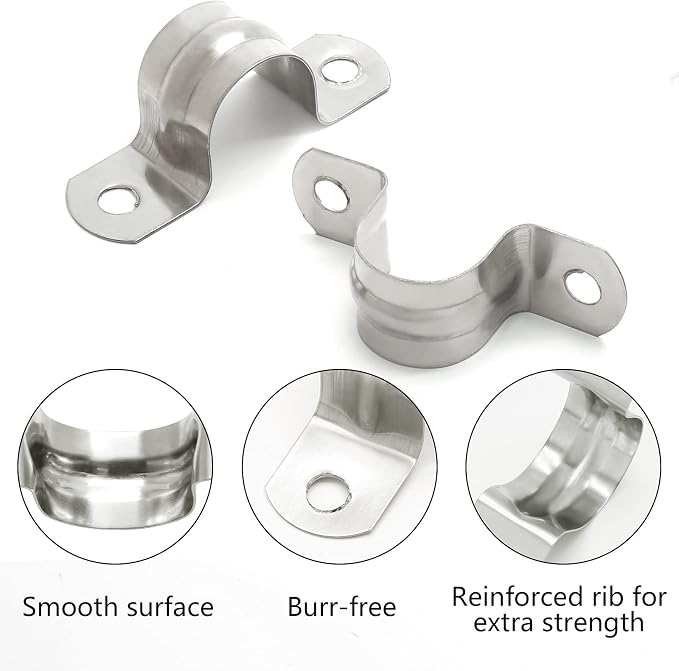 M25 1 Inch Conduit Clamps, Stainless Steel Cable Clamp, Rigid Pipe Strip - Image 4