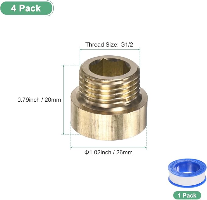 M METERXITY Shower Head Extension Arm, Brass G1/2 Male to Female Extension Pipe - Image 3