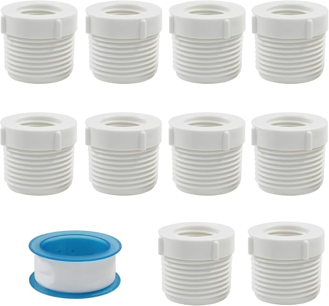 Litoexpe 10PCS 1" Male Thread to 3/4" Female Threaded PVC Pipe, Adaptor Coupling by PRATICALPRODUCTS