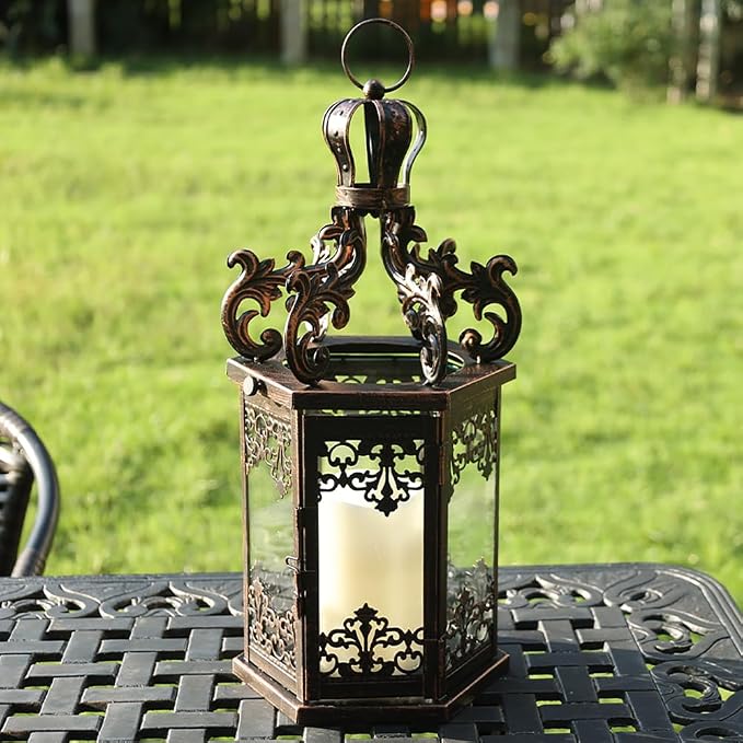 NEEDOMO Large Lanterns Decorative Outdoor, 17.7" Black Lanterns Decor Indoor - Image 2