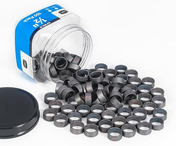 100 piece EFIELD 1/2-inch Pex Copper Crimp Rings - Image 5