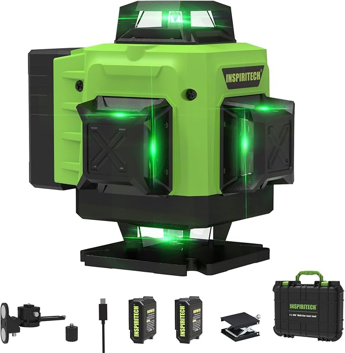 Laser Level 360 Self Leveling for Tiling Floor Wall Ceiling Construction by INSPIRITECH