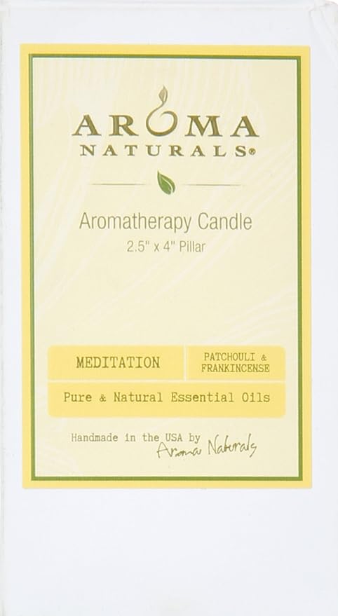 Aroma Naturals Patchouli and Frankincense Essential Oil White Scented Pillar - Image 2