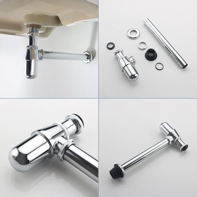 Contemporary Round Bottle P-Trap 1-1/4 Bathroom Lavatory Adjustable Basin Sink - Image 7