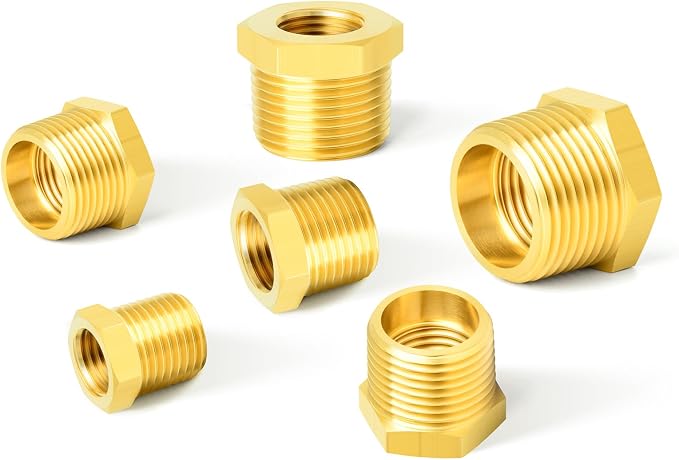 GASHER 36PCS Brass Hex Bushing Fitting Kit Hex Bushing 1/4" - Image 7