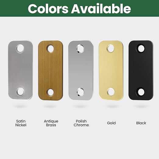 Door Hole Cover Plate 1" x 2-1/4", Round Corner Deadbolt Strike Plate | - Image 7