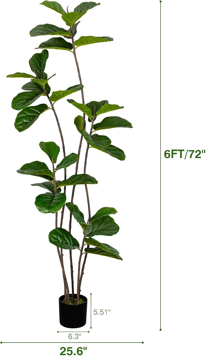 Artificial Fiddle Leaf Fig Tree 6FT - Image 3