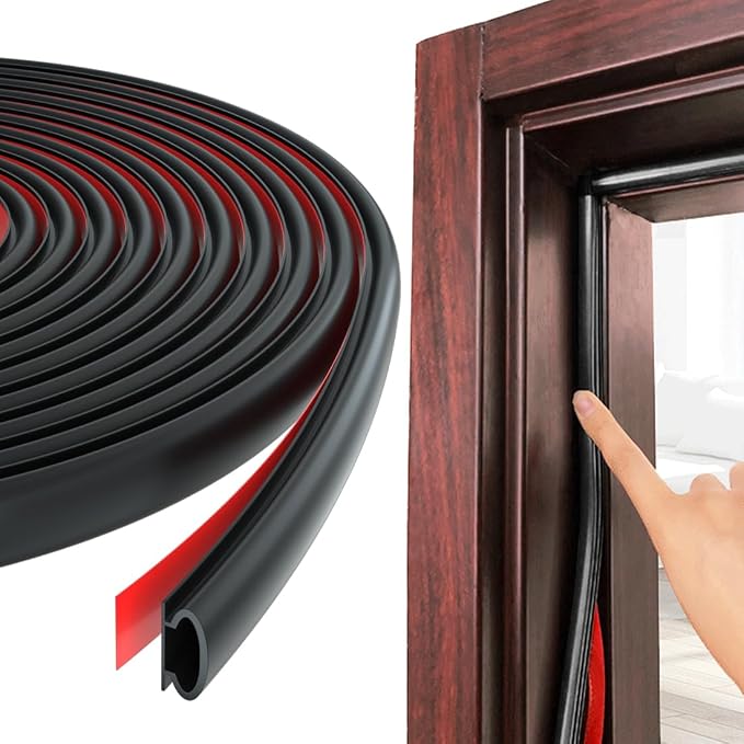 ESUFEIR 49Feet Door Weather Stripping Seal Strip, Self-Adhesive Rubber by ESUFEIR