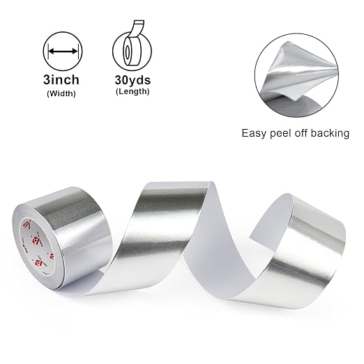 BOMEI PACK Aluminum Foil Tape, Heavy Duty Metal Foil Tape, High Temperature - Image 5