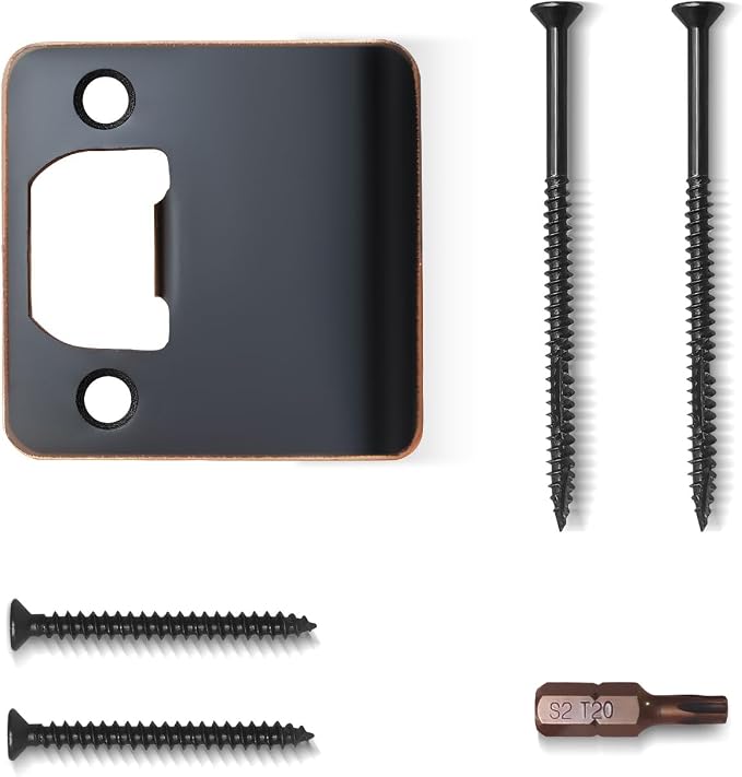 Extended Lip Strike Plate 2-1/4" x 2-1/4", Heavy Duty Version | Oil Rubbed by MOSECYOU