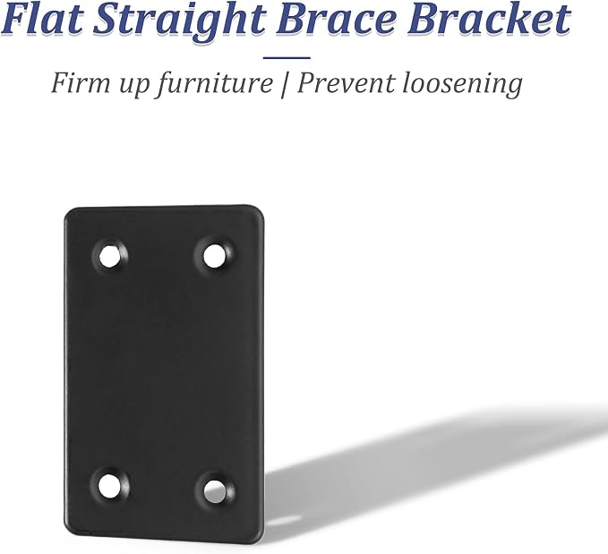 Bonsicoky 8Pcs Flat Straight Brace Brackets, 2.4 x 1.5 / 60 x 38mm | Stainless - Image 4