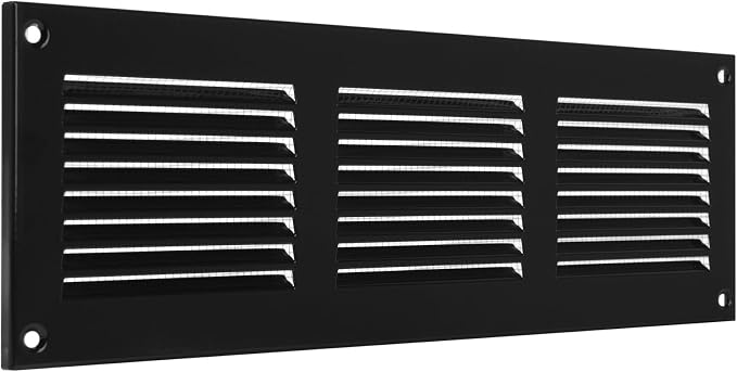 12 x 4 Inch Black Galvanized Steel Return Air Register Vent Cover, AC Vent Cover by ECOPROVENT
